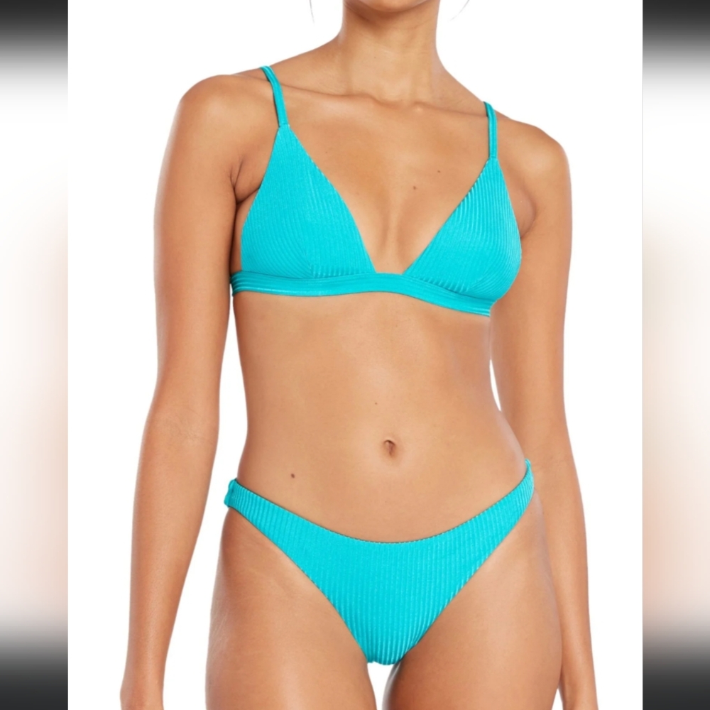 Vitamin A Turquoise Moss Bikini Top & Cali Bottoms
